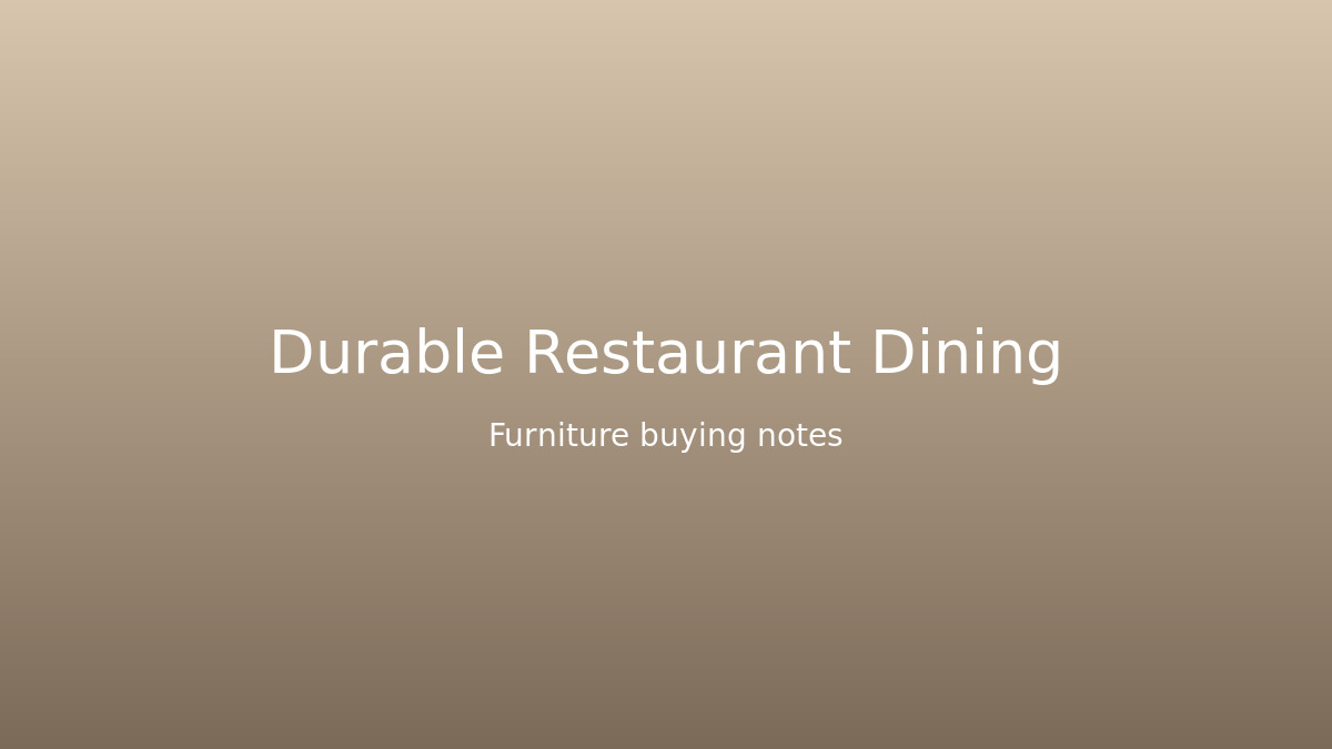 Restaurant Furniture That Looks Good After the Dinner Rush